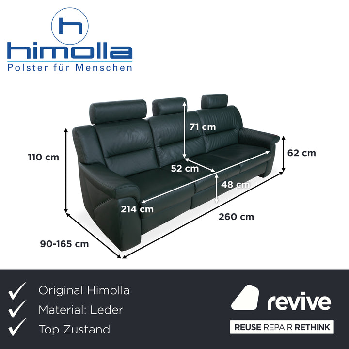 Himolla Leder Dreisitzer Grün Sofa Couch