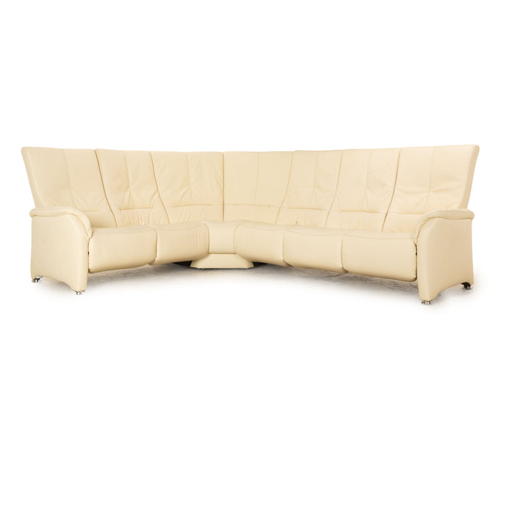 Himolla Leder Ecksofa Creme manuelle Funktion Sofa Couch