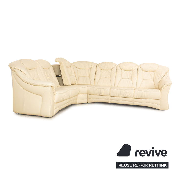 Himolla leather corner sofa cream manual function sofa couch