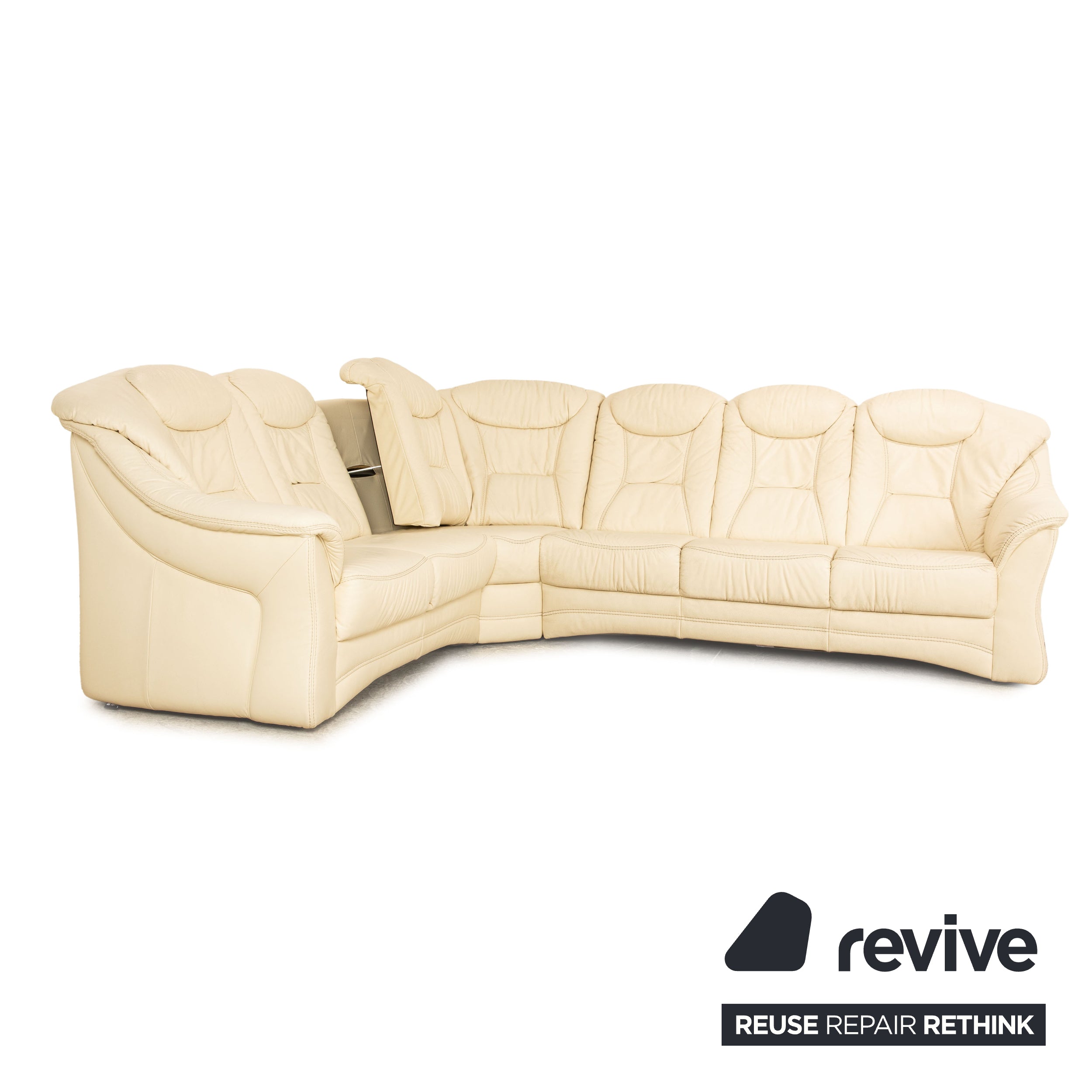 Himolla leather corner sofa cream manual function sofa couch