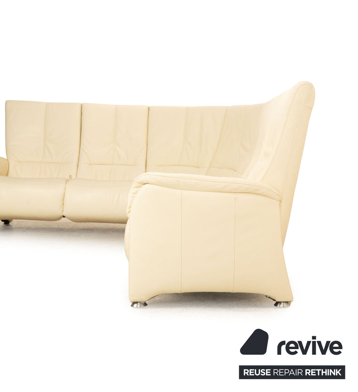 Himolla leather corner sofa cream manual function sofa couch