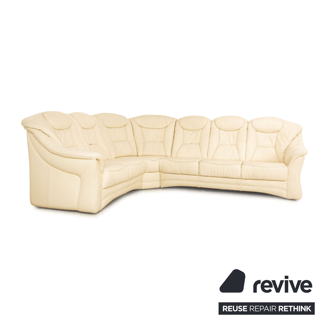 Himolla leather corner sofa cream manual function sofa couch