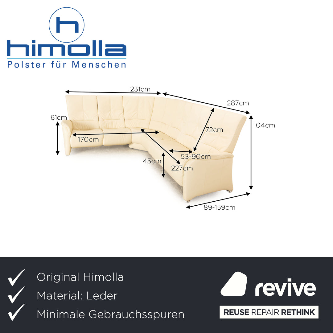 Himolla leather corner sofa cream manual function sofa couch