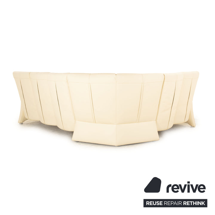 Himolla leather corner sofa cream manual function sofa couch