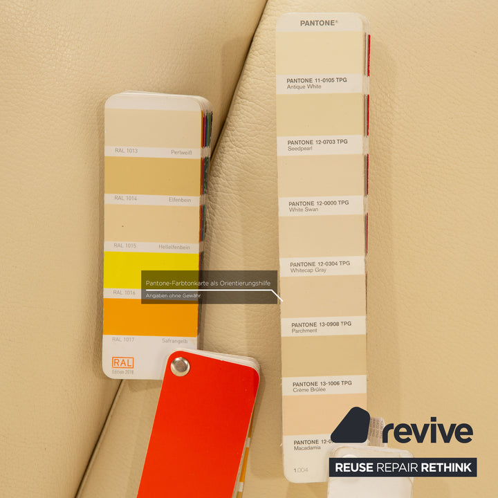 Himolla leather corner sofa cream manual function sofa couch