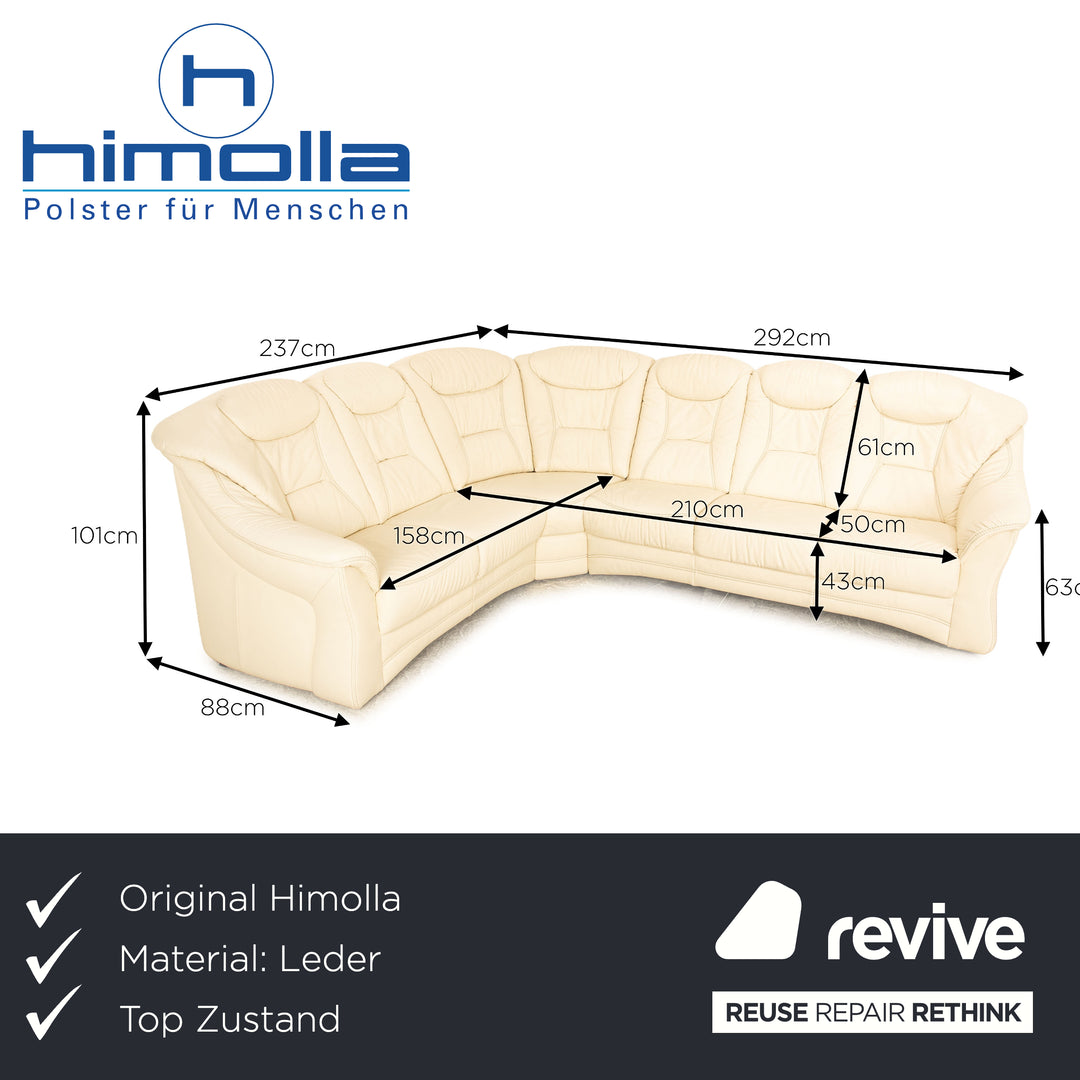 Himolla Leder Ecksofa Creme manuelle Funktion Sofa Couch