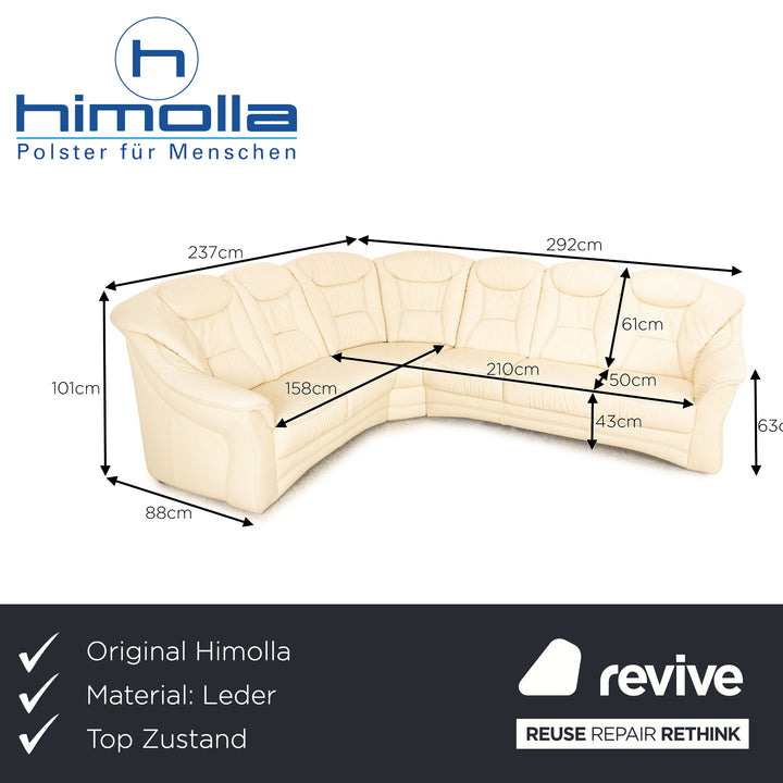 Himolla Leder Ecksofa Creme manuelle Funktion Sofa Couch