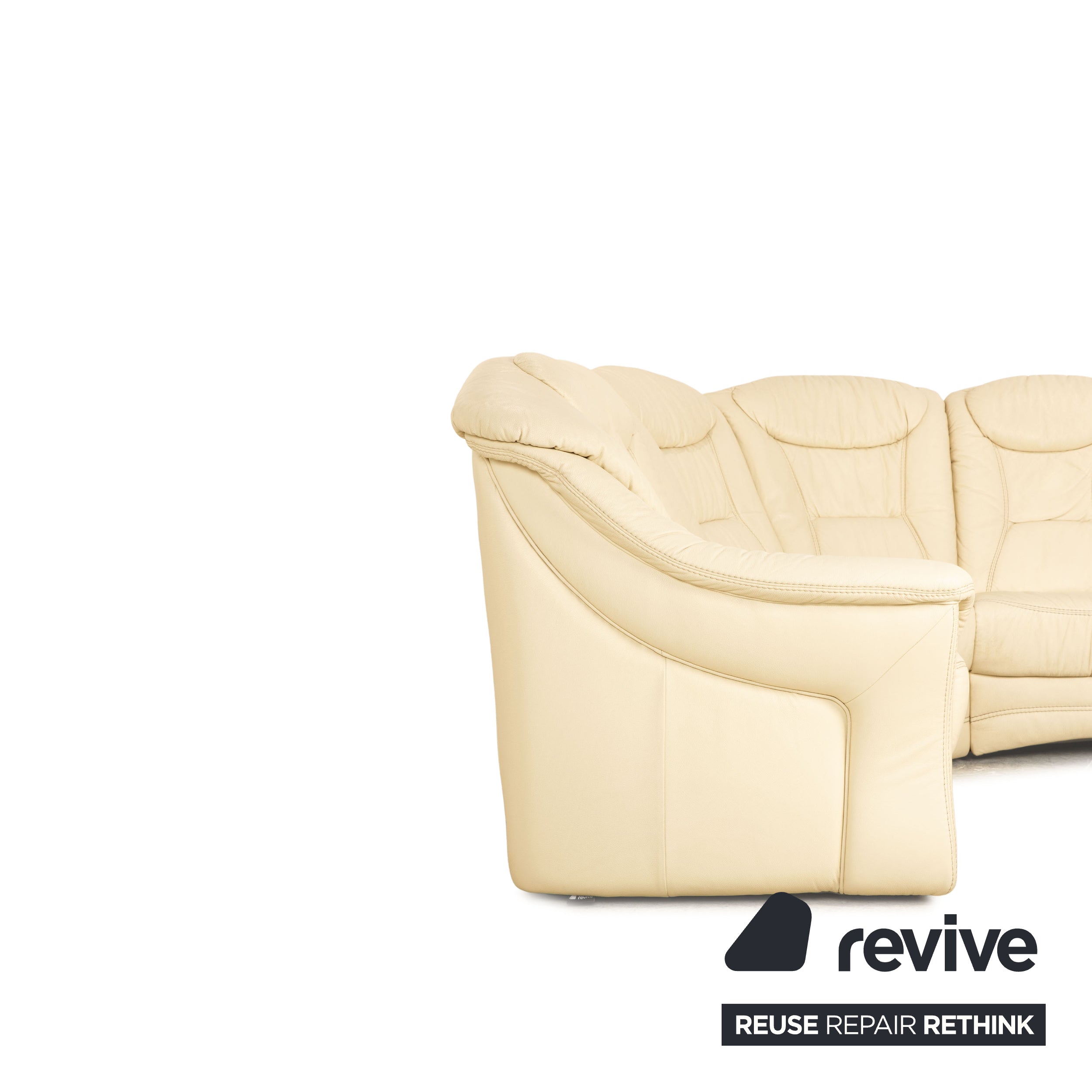 Himolla leather corner sofa cream manual function sofa couch