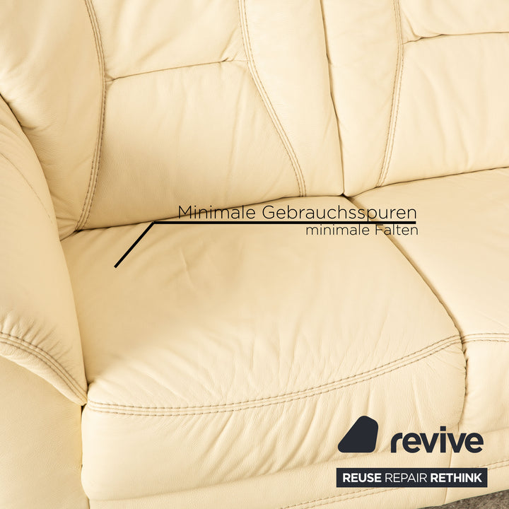 Himolla leather corner sofa cream manual function sofa couch