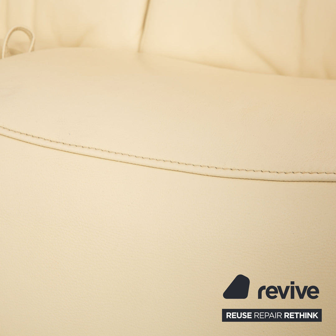 Himolla leather corner sofa cream manual function sofa couch