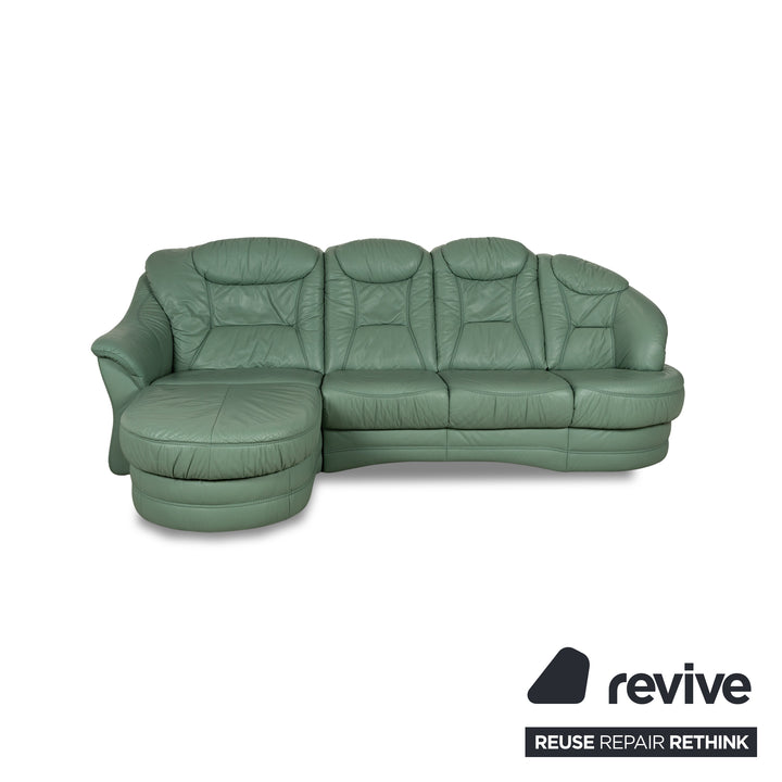 Himolla Leather Corner Sofa Green Recamiere Left Electric Function Sofa Couch