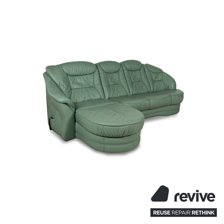 Himolla Leather Corner Sofa Green Recamiere Left Electric Function Sofa Couch