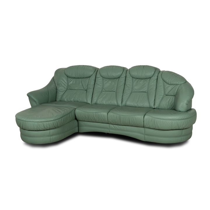 Himolla Leather Corner Sofa Green Recamiere Left Electric Function Sofa Couch