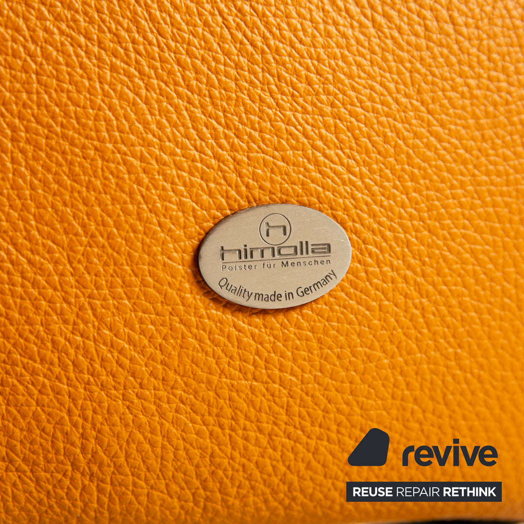 Himolla Leder Ecksofa Orange Apricot elektrische Funktion Recamiere Rechts Sofa Couch