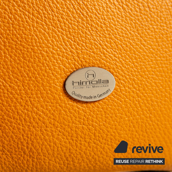 Himolla Canapé D'angle En Cuir Orange Abricot Fonction Électrique Récamiere Canapé Droit Canapé