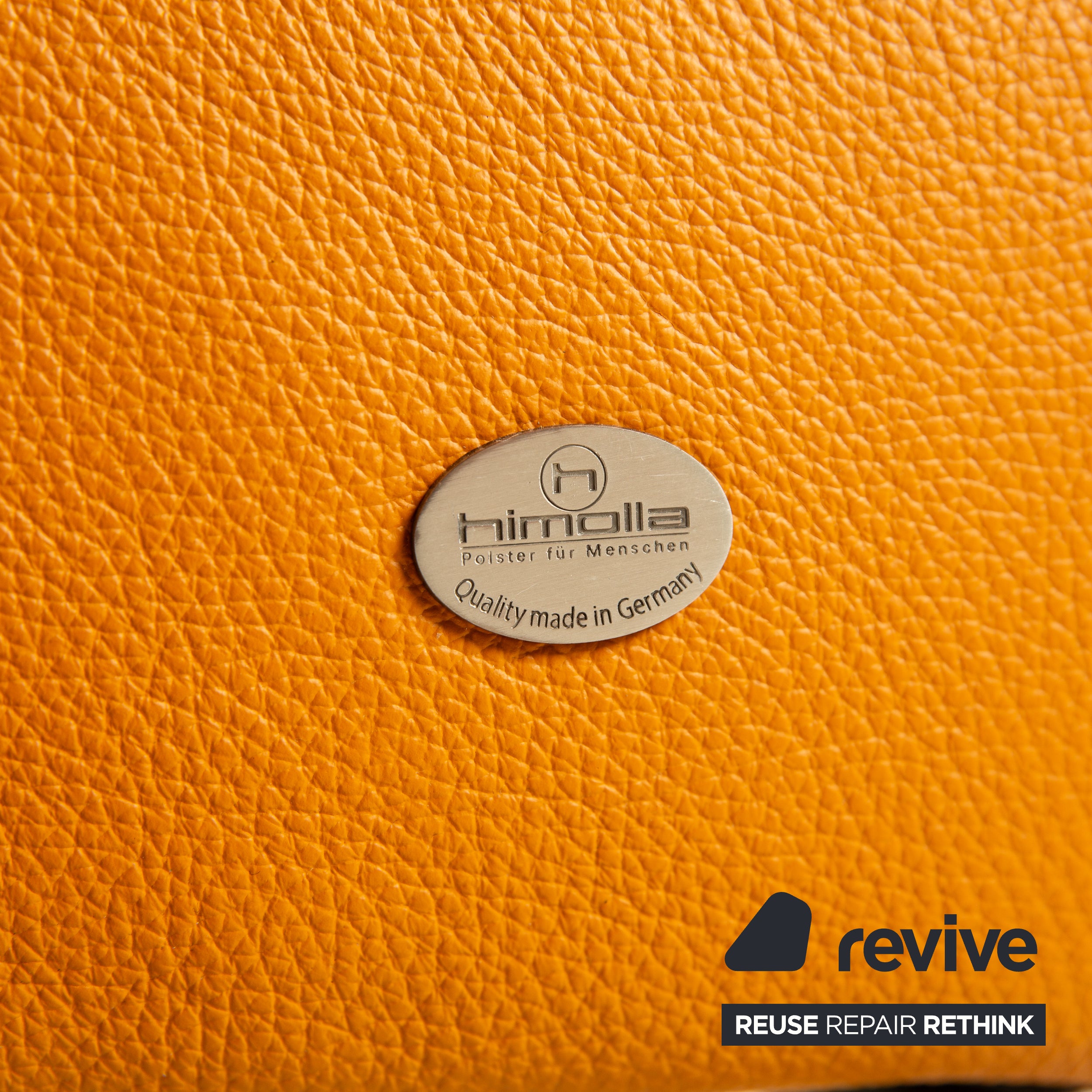 Himolla Leder Ecksofa Orange Apricot elektrische Funktion Recamiere Rechts Sofa Couch