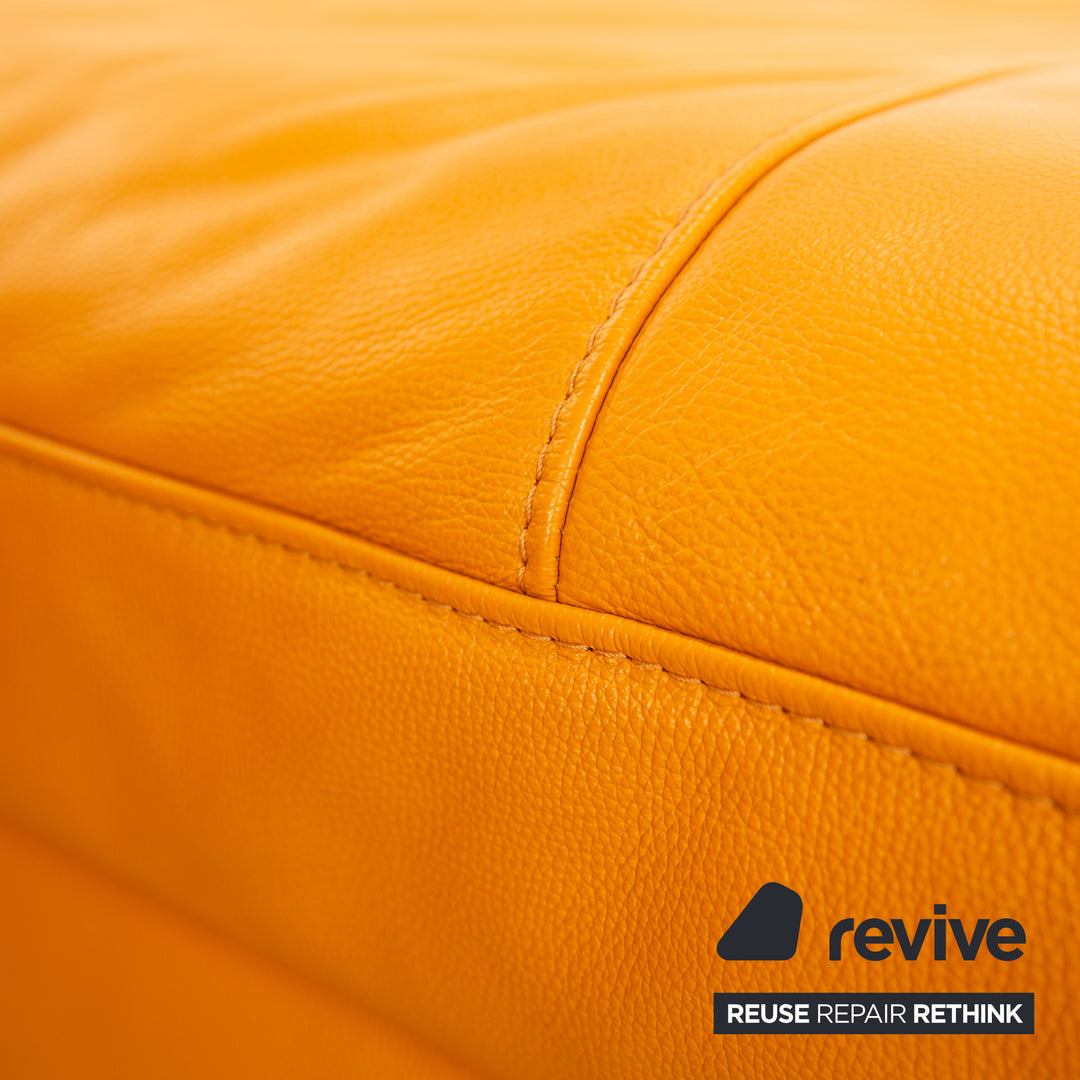 Himolla Canapé D'angle En Cuir Orange Abricot Fonction Électrique Récamiere Canapé Droit Canapé