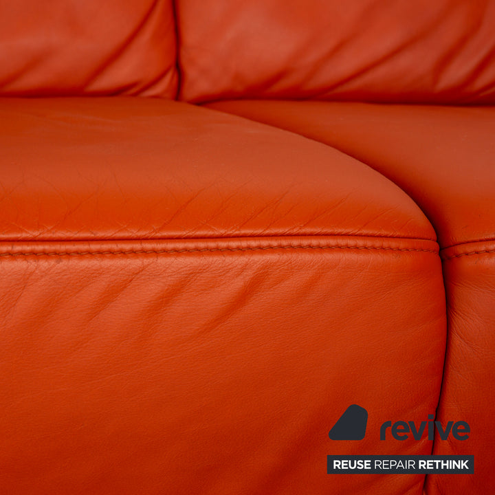 Himolla Leather Corner Sofa Orange Sofa Couch