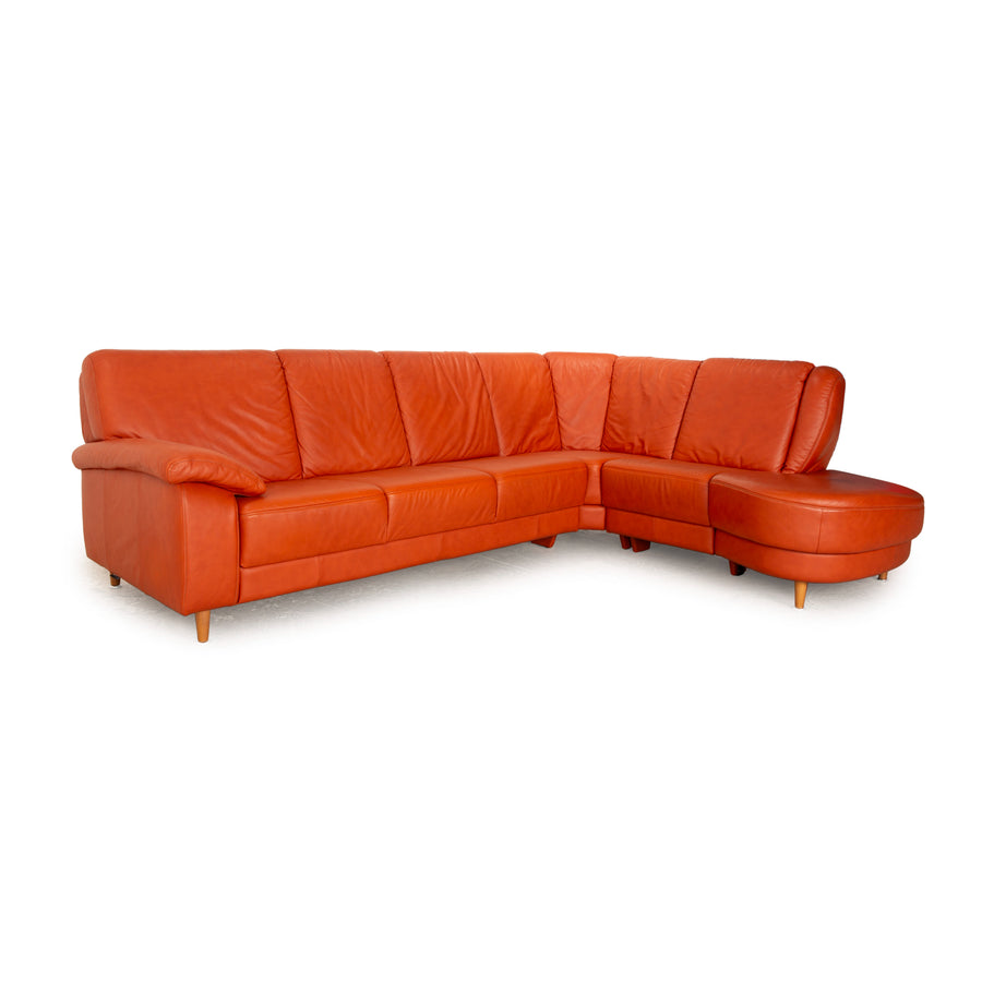 Himolla Leder Ecksofa Orange Sofa Couch