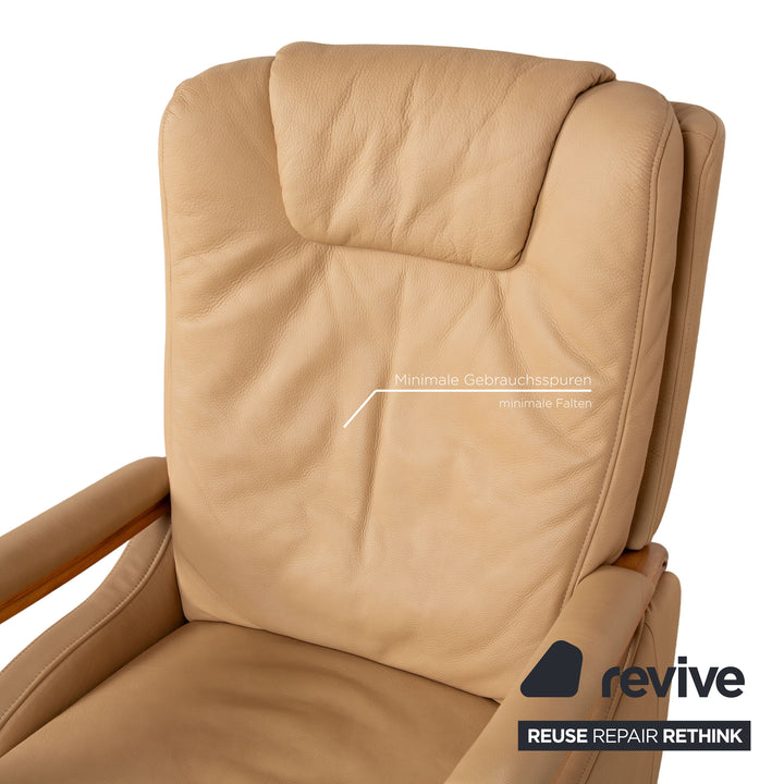 Himolla leather armchair beige electric function