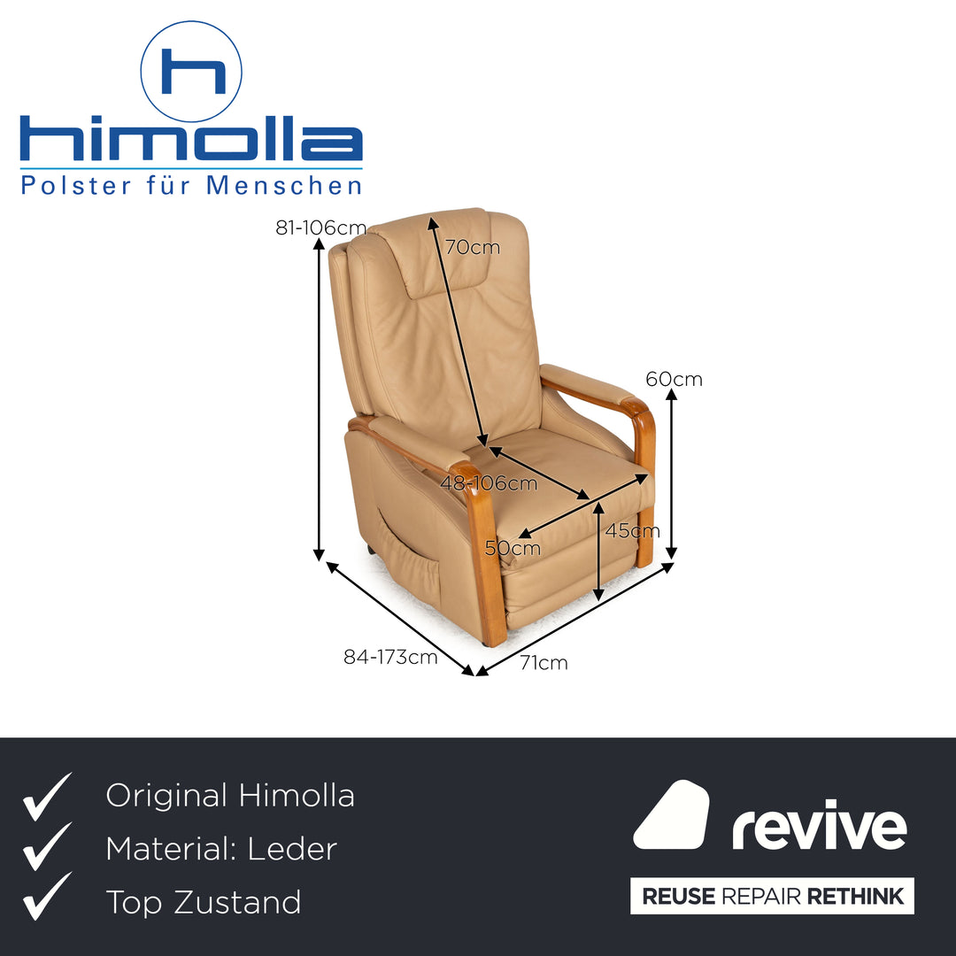 Himolla leather armchair beige electric function