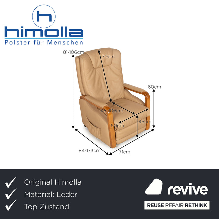 Himolla leather armchair beige electric function