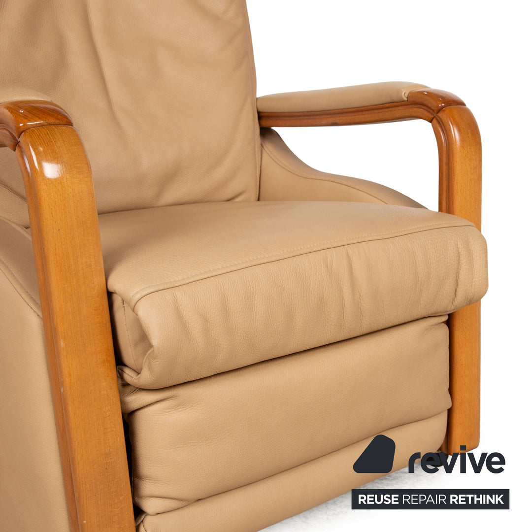 Himolla leather armchair beige electric function