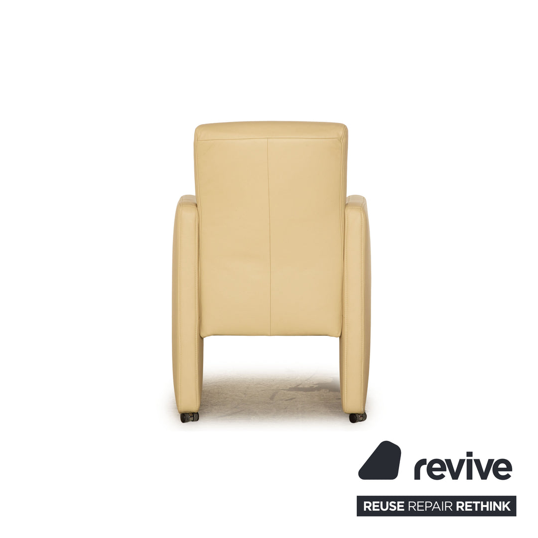 Fauteuil en cuir Himolla beige fonction manuelle