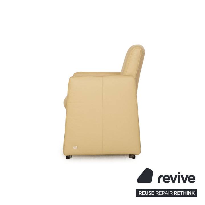 Fauteuil en cuir Himolla beige fonction manuelle