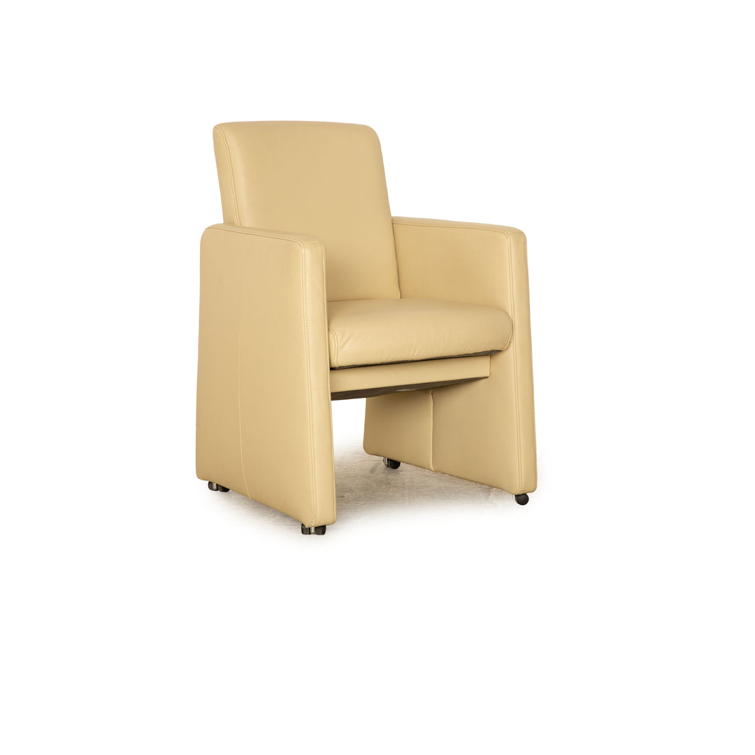 Fauteuil en cuir Himolla beige fonction manuelle