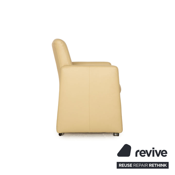 Fauteuil en cuir Himolla beige fonction manuelle