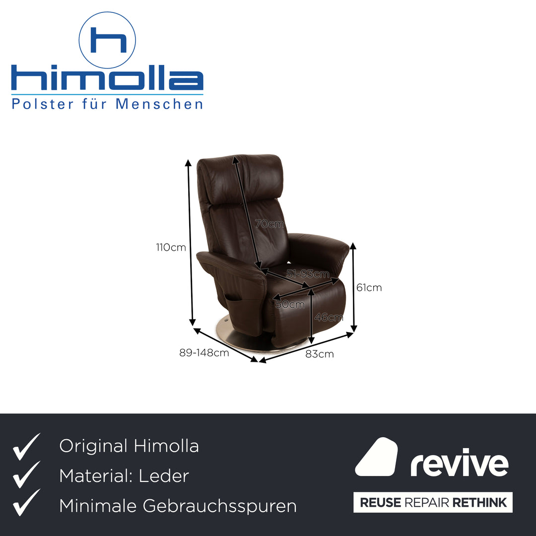Himolla leather armchair brown dark brown electric function stand-up aid