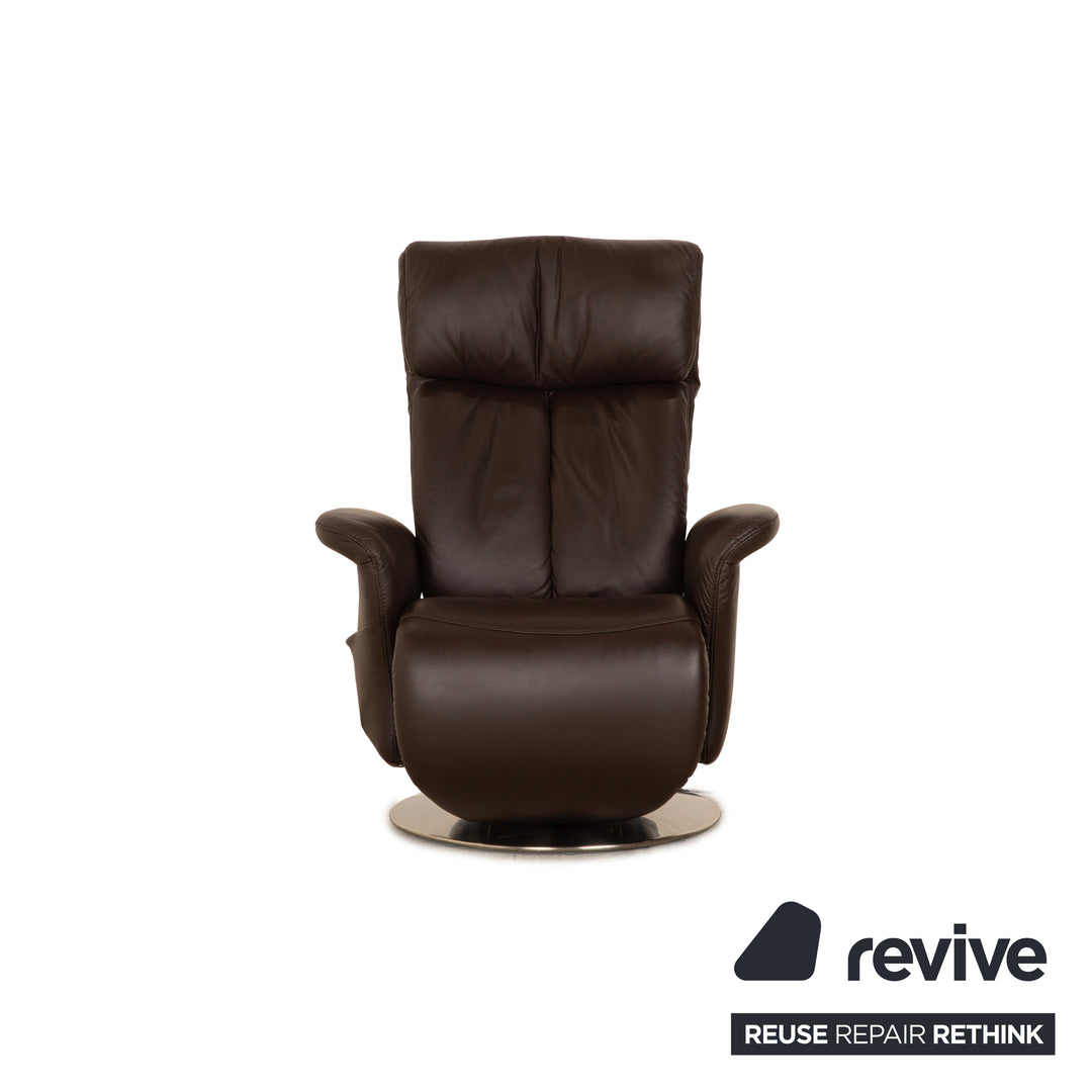 Himolla leather armchair brown dark brown electric function stand-up aid