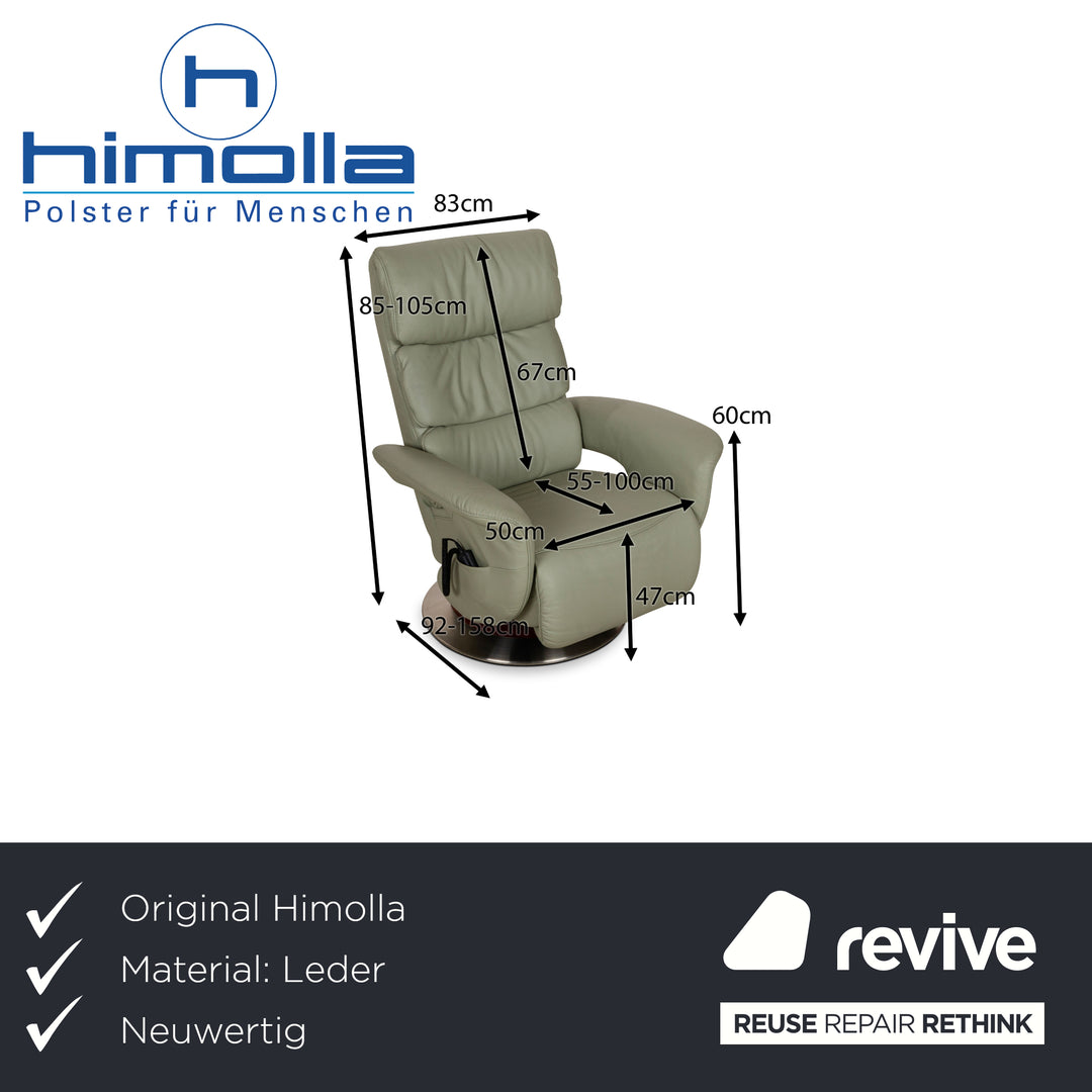 Himolla Leather Armchair Green Electric Function Relaxing Chair