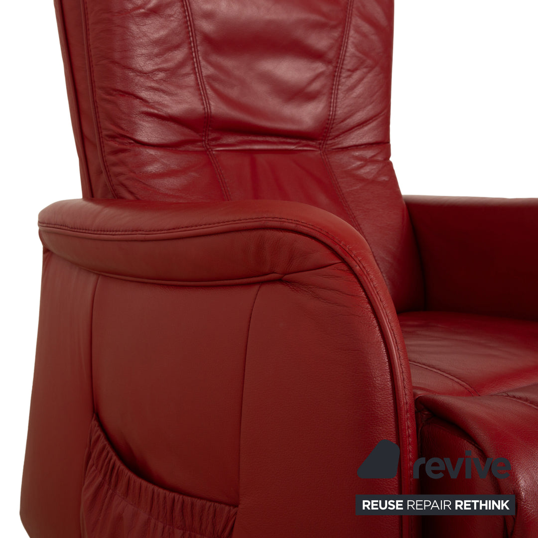 Himolla leather armchair red electr. function