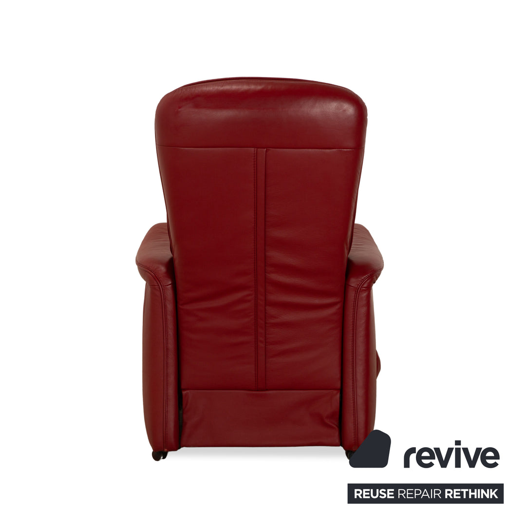Himolla leather armchair red electr. function