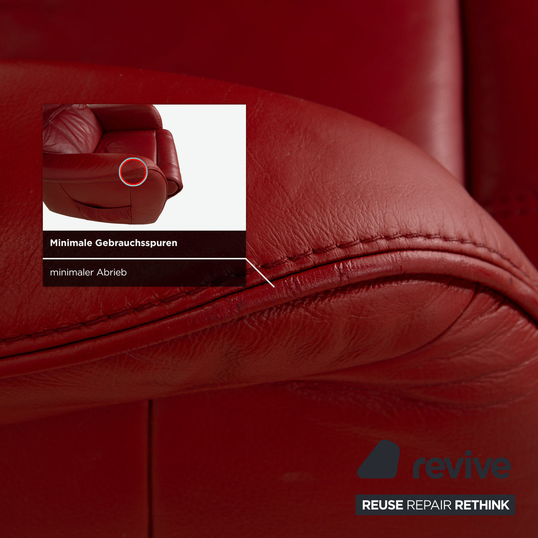Himolla leather armchair red electr. function