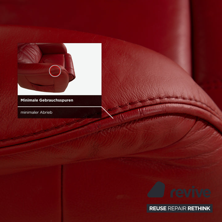 Himolla leather armchair red electr. function
