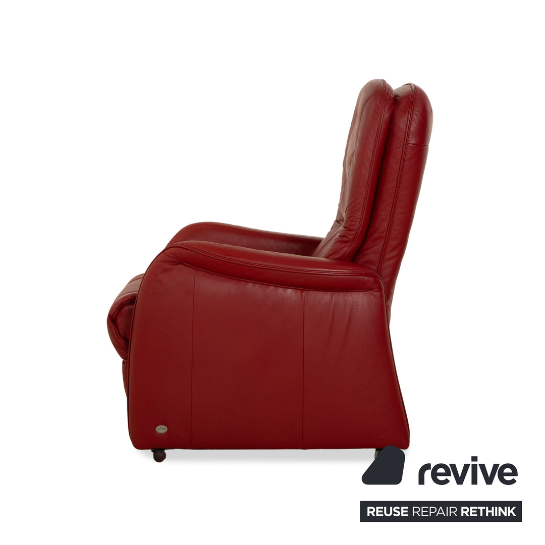 Himolla leather armchair red electr. function
