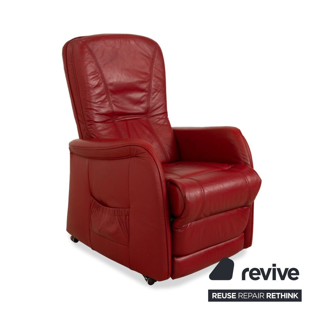 Himolla leather armchair red electr. function