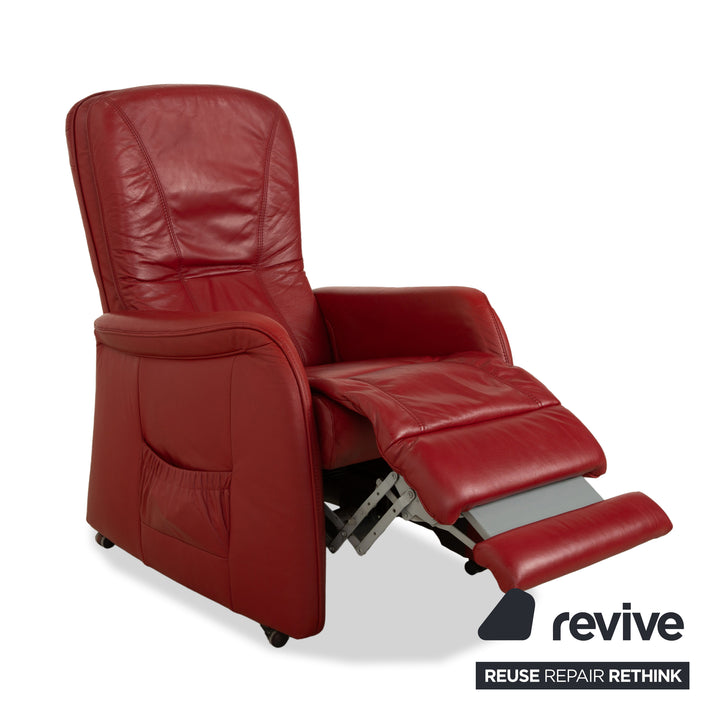 Himolla leather armchair red electr. function