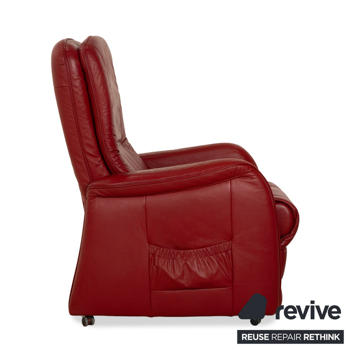 Himolla leather armchair red electr. function