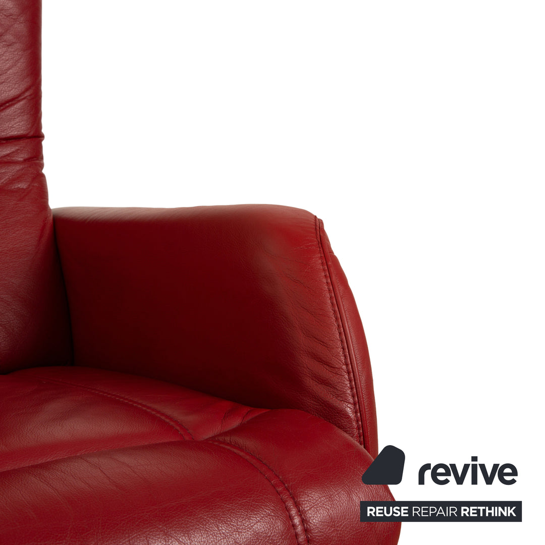 Himolla leather armchair red electr. function