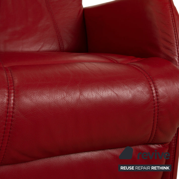 Himolla leather armchair red electr. function