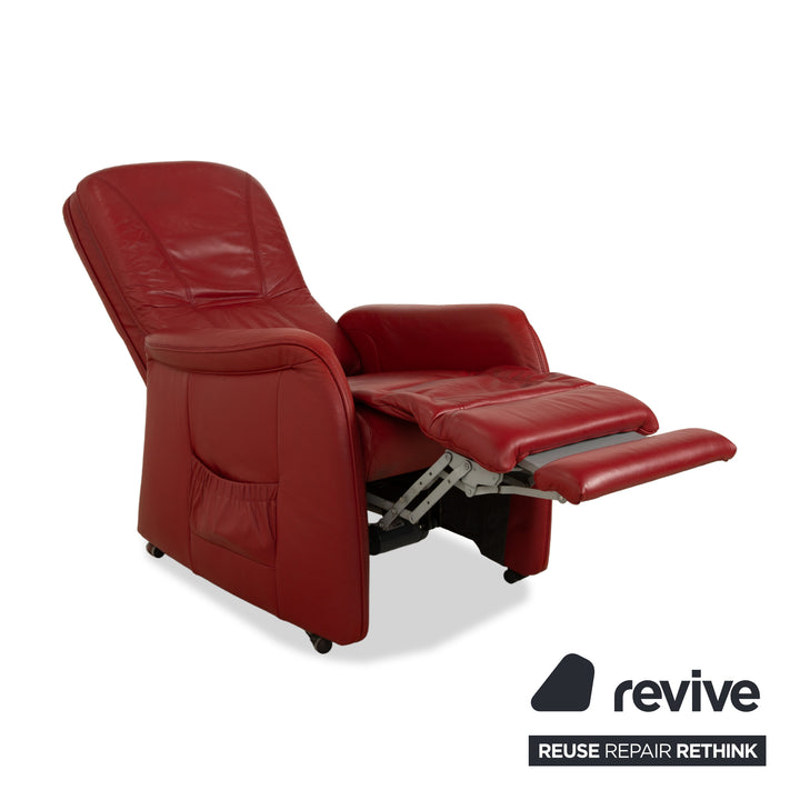 Himolla leather armchair red electr. function