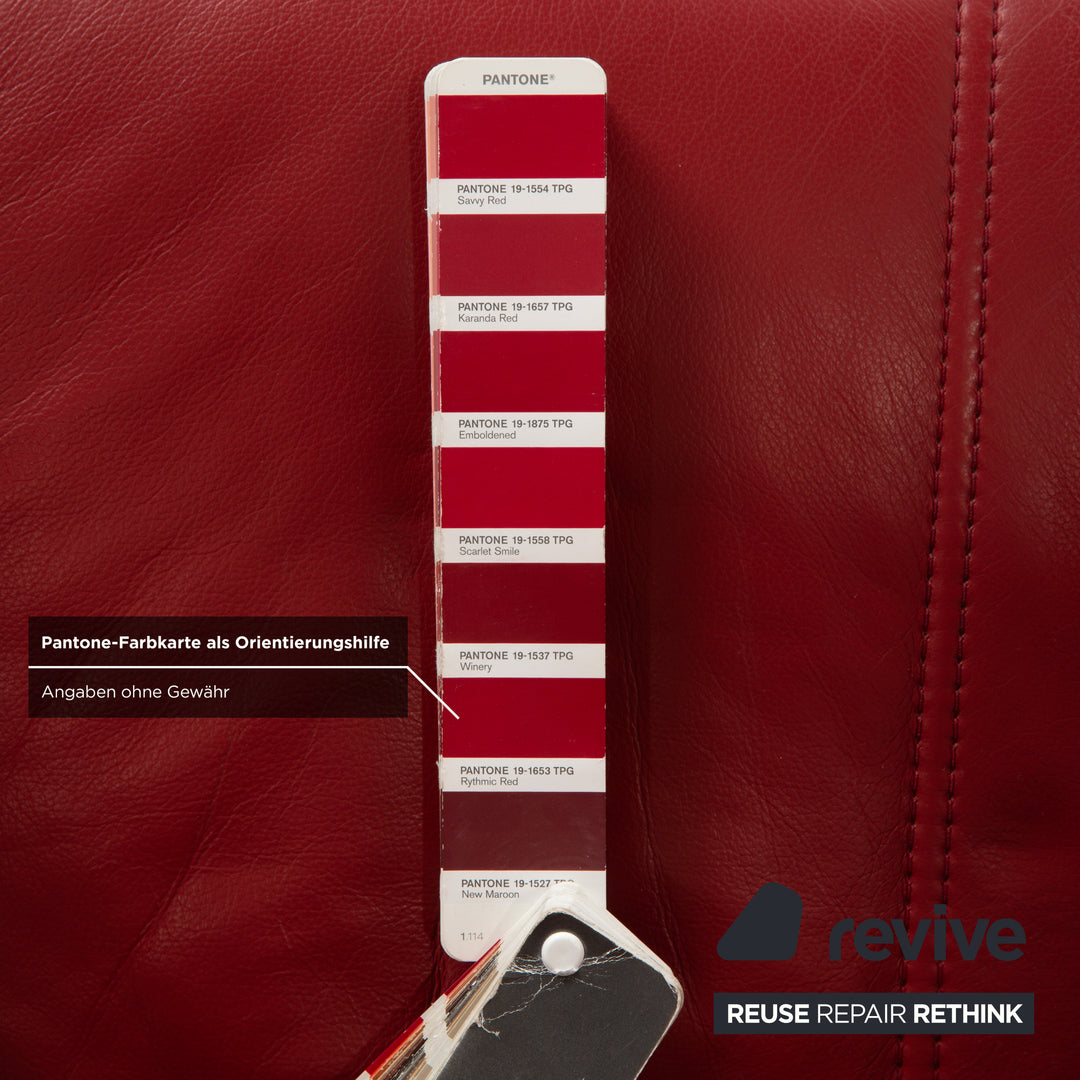 Himolla leather armchair red electr. function