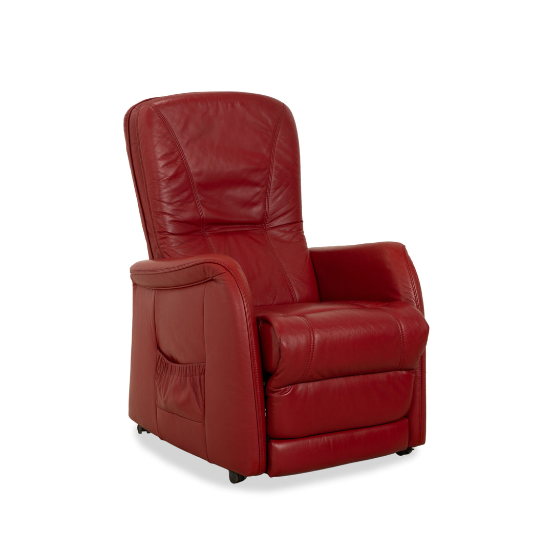 Himolla leather armchair red electr. function