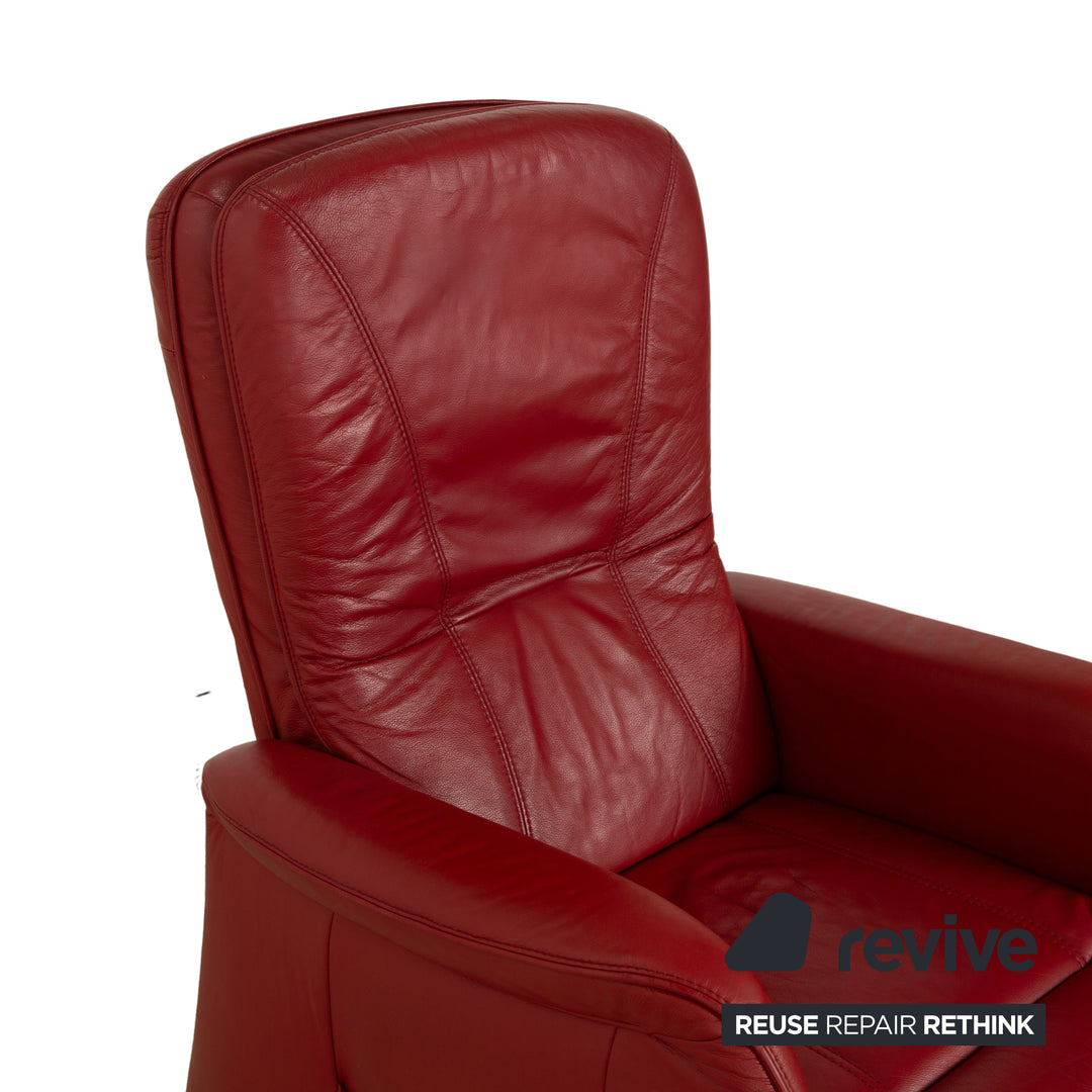 Himolla leather armchair red electr. function