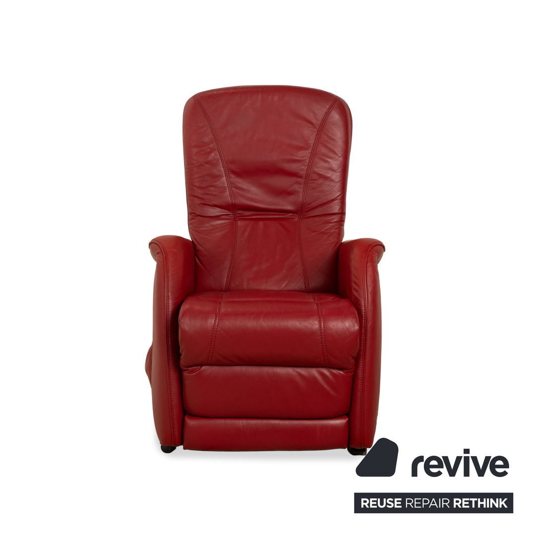 Himolla leather armchair red electr. function