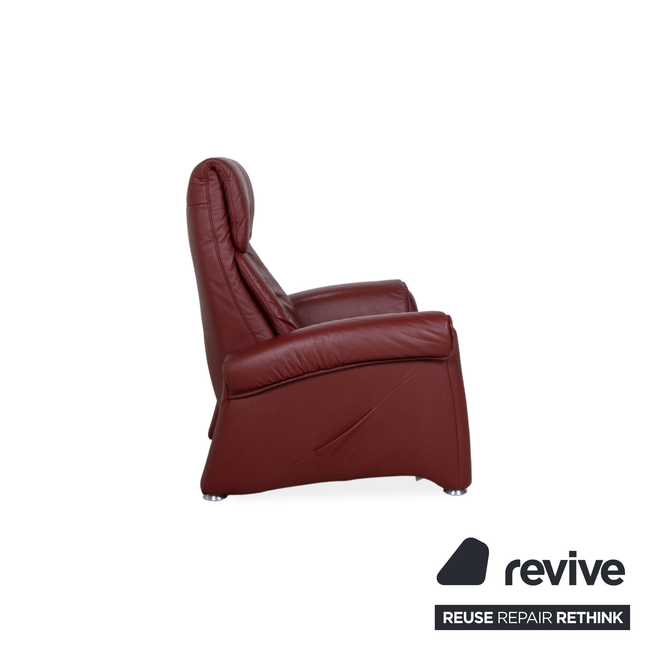 Himolla Leather Armchair Red Cherry Red Manual Function